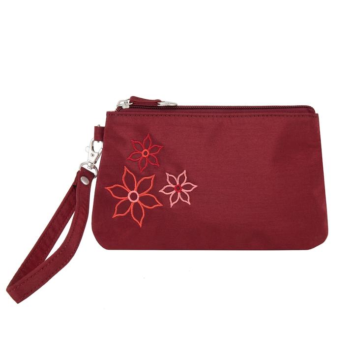 Travelon Rfid Blocking Bouquet Wristlet Pouch, Women's, Red