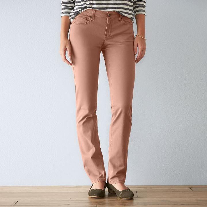 Women's Sonoma Goods For Life&trade; Sateen Slim Straight-leg Pants, Size: 16 Avg/reg, Lt Brown