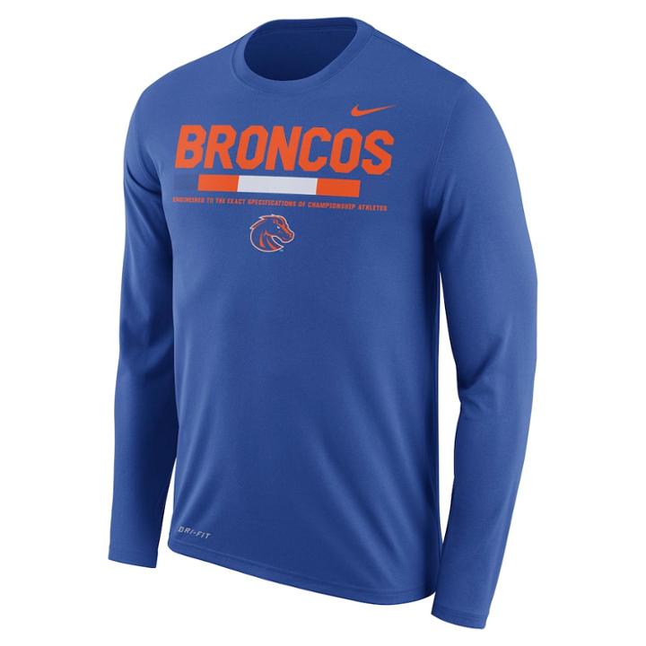 Men's Nike Boise State Broncos Dri-fit Legend Staff Long-sleeve Tee, Size: Xl, Blue