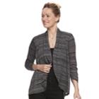 Women's Apt. 9&reg; Ruched Sleeve Open-front Cardigan, Size: Small, Black