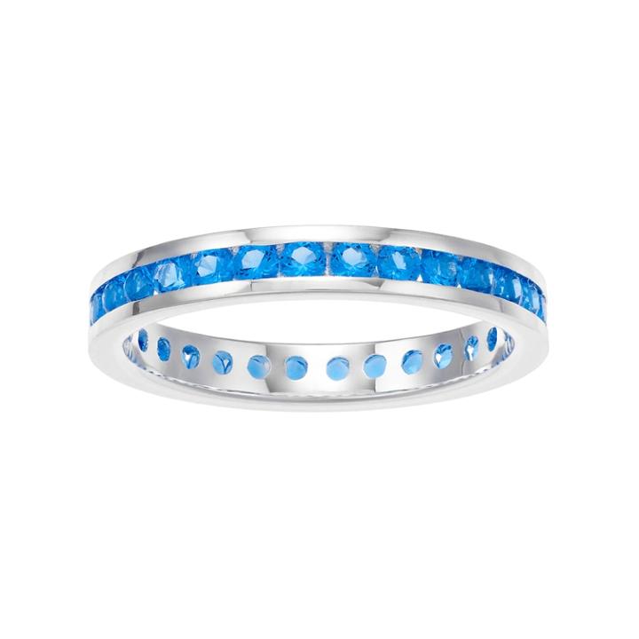 Traditions Sterling Silver Channel-set Blue Topaz Birthstone Ring, Women's, Size: 5