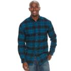 Big & Tall Croft & Barrow&reg; True Comfort Plaid Classic-fit Flannel Button-down Shirt, Men's, Size: M Tall, Blue