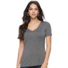 Women's Apt. 9&reg; Essential V-neck Tee, Size: Small, Med Grey