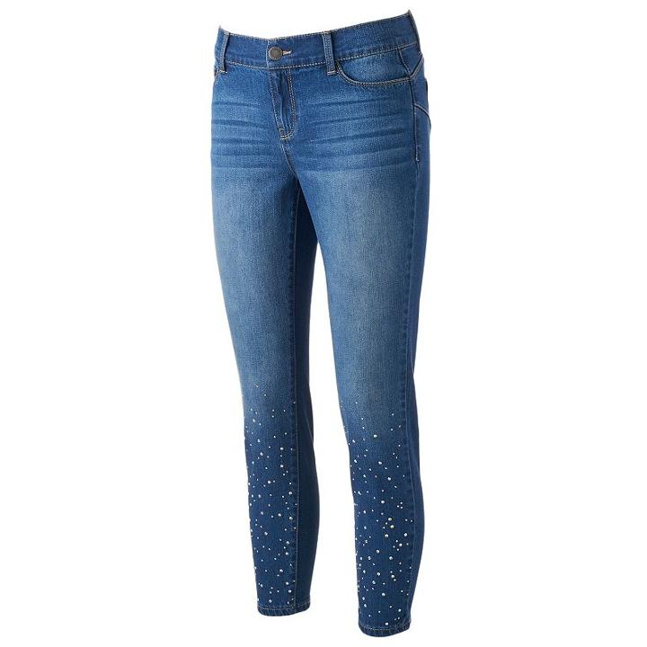 Women's Juicy Couture Embellished Skinny Jeans, Size: 6, Dark Blue
