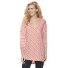Women's Dana Buchman Striped Drop-shoulder Top, Size: Small, Lt Orange