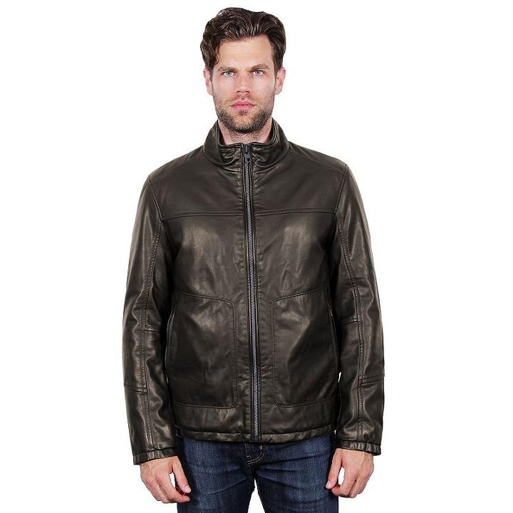 Men's Tahari Elements Faux-leather Open-bottom Bomber Jacket, Size: Xxl, Brown