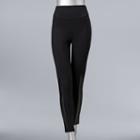Simply Vera Vera Wang Faux Leather Panel Leggings, Women's, Size: Medium, Black
