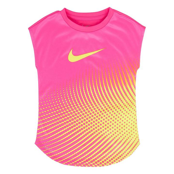 Girls 4-6x Nike Dri-fit Dotted Tee, Girl's, Size: 6x, Med Pink