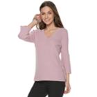 Women's Apt. 9&reg; Faux-wrap V-neck Sweater, Size: Large, Lt Purple