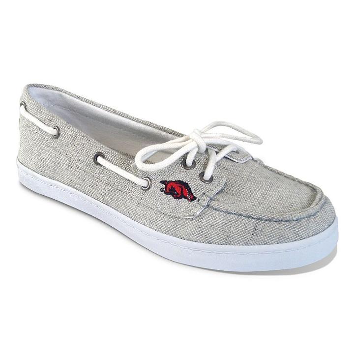 Women's Campus Cruzerz Arkansas Razorbacks Kauai Boat Shoes, Size: 11, Grey