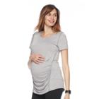 Maternity A:glow Performance Tee, Women's, Size: L-mat, Light Grey