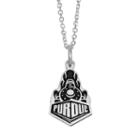 Fiora Sterling Silver Purdue Boilermakers Team Logo Pendant Necklace, Women's, Size: 16, Grey