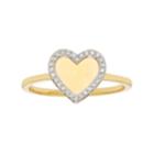 10k Gold 1/10 Carat T.w. Diamond Heart Ring, Women's, Size: 5.50, White