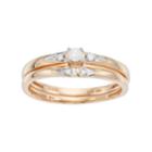 10k Gold 1/10 Carat T.w. Diamond Engagement Ring Set, Women's, Size: 8, White