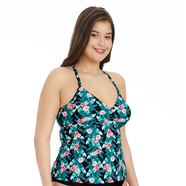 Plus Size Island Soul Curve Phoenix Floral Tankini Top, Women's, Size: 2xl, Phoenix Flower