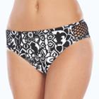 Women's Apt. 9&reg; Floral Hipster Bikini Bottoms, Size: Medium, Black