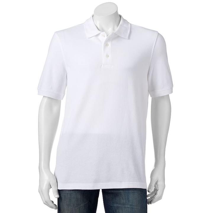 Men's Croft & Barrow&reg; Easy-care Pique Polo, Size: Xl, White