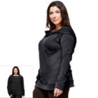 Plus Size Hottotties By Terramar Madison Reversible Long Sleeve Hoodie, Women's, Size: 3xl, Grey (charcoal)