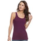 Women's Sonoma Goods For Life&trade; Essential Ribbed Tank, Size: Xxl, Med Purple