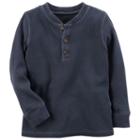 Boys 4-7 Carter's Thermal Henley Tee, Size: 8, Blue