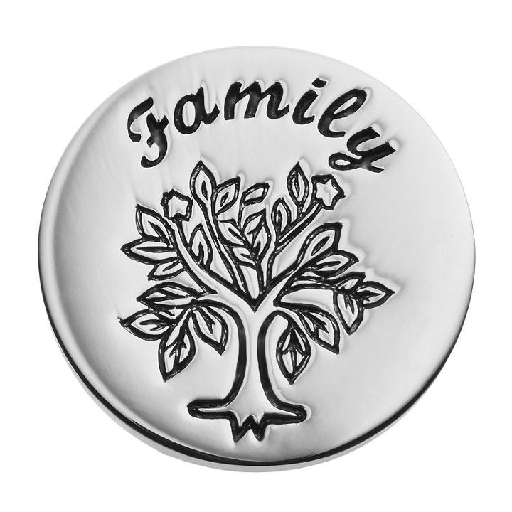 Blue La Rue Stainless Steel Family Tree Coin Charm, Women's, Silver