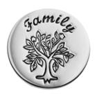 Blue La Rue Stainless Steel Family Tree Coin Charm, Women's, Silver
