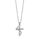 Primrose Sterling Silver Cubic Zirconia Cross Pendant Necklace, Women's, Grey
