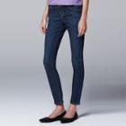 Petite Simply Vera Vera Wang Slimming Skinny Jeans, Women's, Size: 2p-short, Blue (navy)