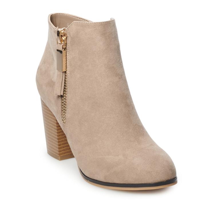 Apt. 9&reg; Timezone Women's High Heel Ankle Boots, Size: 5, Dark Beige