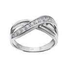 Primrose Sterling Silver Cubic Zirconia Crisscross Ring, Women's, Size: 6, White