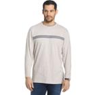 Men's Arrow Classic-fit Chest-striped Mock-layer Crewneck Sweatshirt, Size: Large, Dark Brown