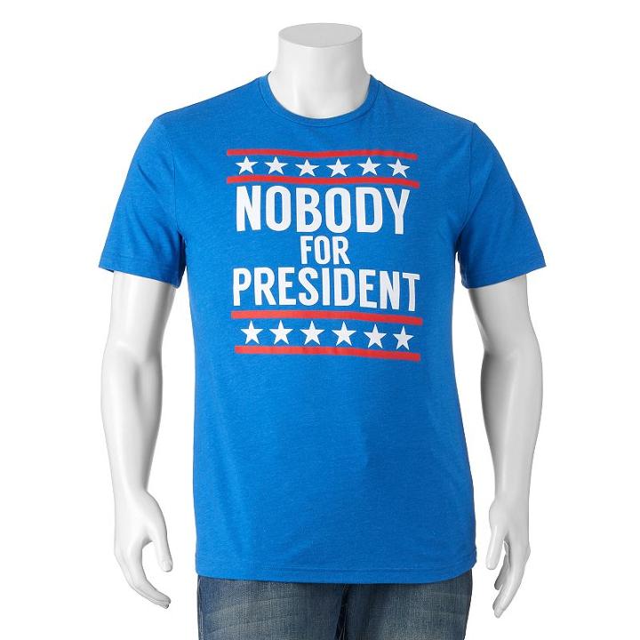 Big & Tall Nobody For President Tee, Men's, Size: 4xb, Med Blue