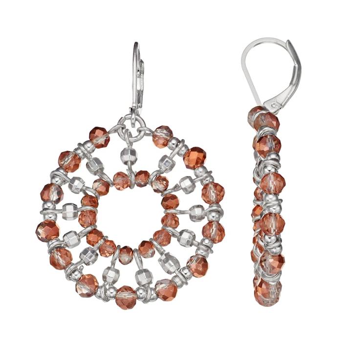 Napier Beaded Circle Drop Earrings, Women's, Multicolor