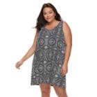 Plus Size Apt. 9&reg; Tribal Lattice-back Cover-up, Women's, Size: 1xl, Tribal Diamond