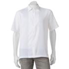 Men's Havanera Textured Striped Embroidered Button-down Shirt, Size: Xl, White