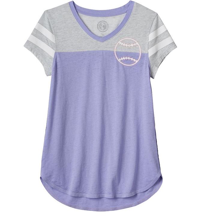 Girls 7-16 & Plus Size So&reg; Burnout Blocked Tee, Girl's, Size: 12, Lt Purple