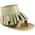 Baby Girl Wee Kids Fringed Crib Sandals, Size: 1, Med Beige
