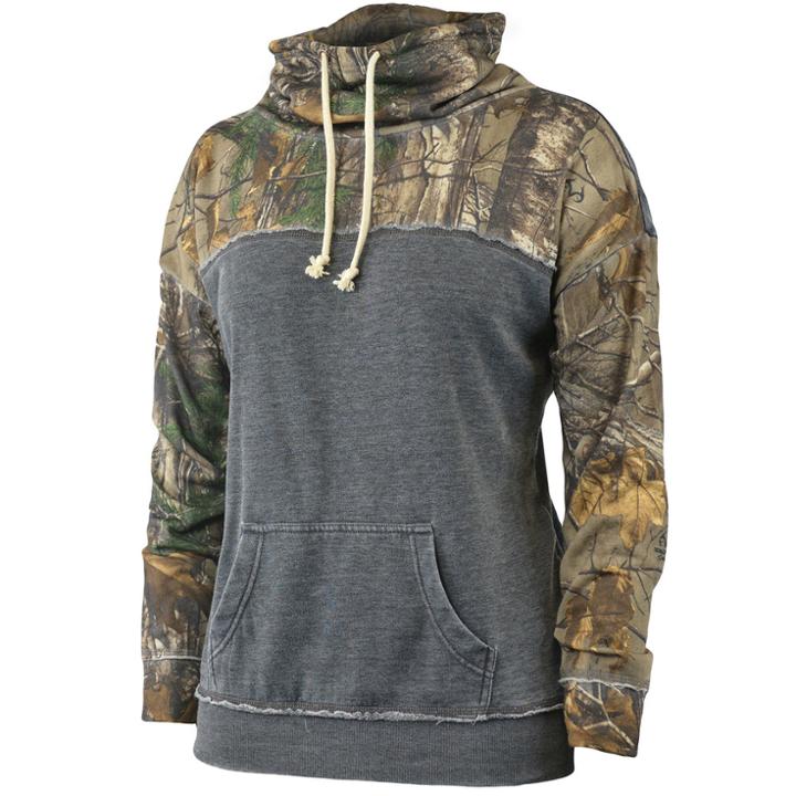 Women's Realtree Epic Funnel Neck Fleece Top, Size: Medium, Black
