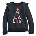 Girls 4-10 Jumping Beans&reg; Ruffle Pullover, Size: 6, Black