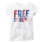 Girls 4-8 Carter's Free To Be Glitter Tee, Size: 4, White