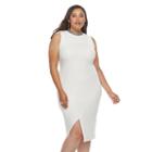 Plus Size Jennifer Lopez Embellished Sheath Midi Dress, Women's, Size: 18 W, White Oth