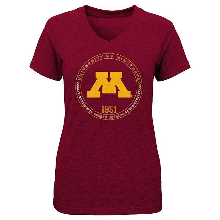 Girls 4-6x Minnesota Golden Gophers Medallion Tee, Girl's, Size: L (6x), Red