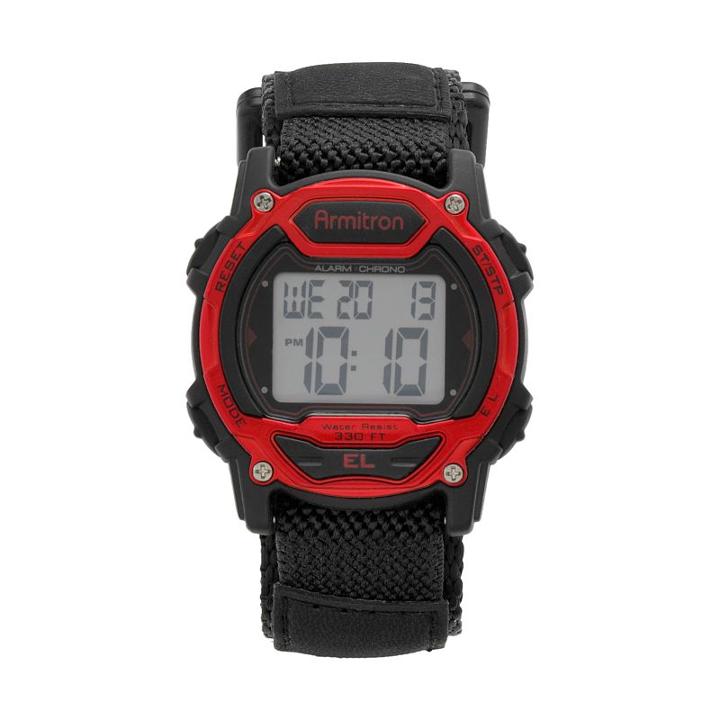 Armitron Women's Instalite Digital Chronograph Sport Watch - 45/7004red, Size: Large, Red