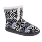 Women's Muk Luks Sean Knit Bootie Slippers, Size: Medium, Black