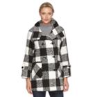 Women's Kc Collections Buffalo Plaid Double-breasted Jacket, Size: Medium, Multicolor