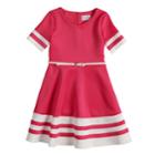 Girls 7-16 Blush Short Sleeve Belted Fit & Flare Scuba Dress, Size: 14, Med Purple