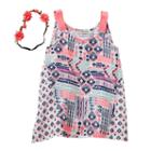 Girls 7-16 Self Esteem Woven Handkerchief Hem Tank Top With Headband Set, Girl's, Size: Small, White