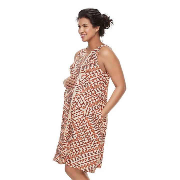 Maternity A:glow Swing Dress, Women's, Size: Xl-mat, Med Red