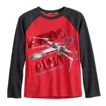 Boys 4-8 Star Wars A Collection For Kohl's X-wing Raglan Tee, Size: 5, Brt Red