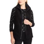 Women's Chaps Faux-shearling Vest, Size: Small, Black